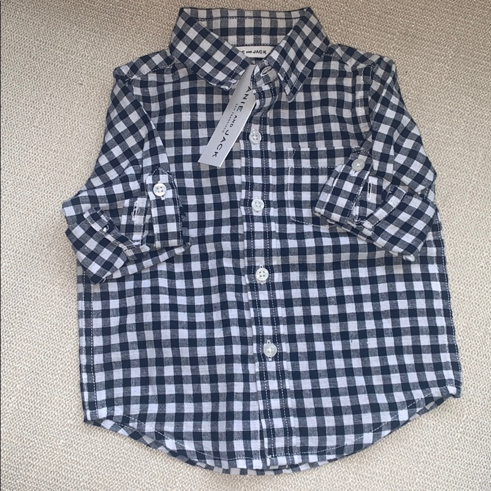 Janie and jack blue gingham button down